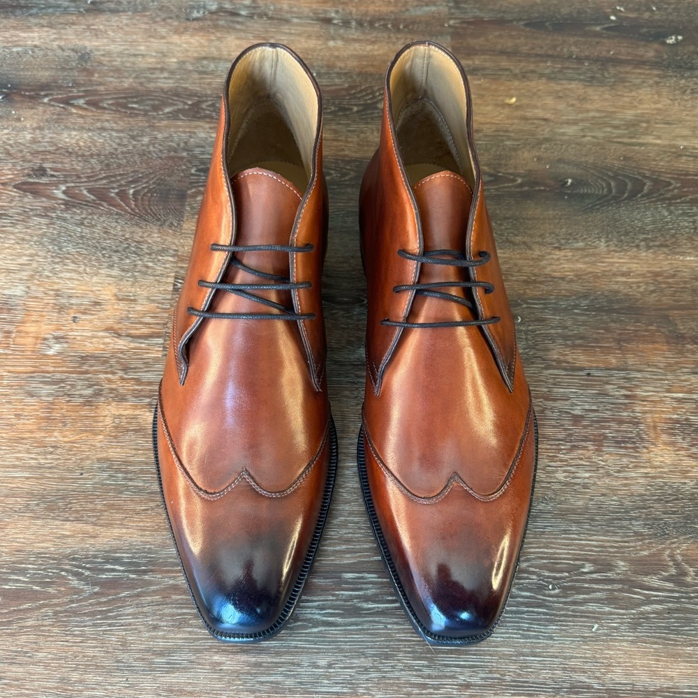 Handmade wingtip chuckka boots amazing patina